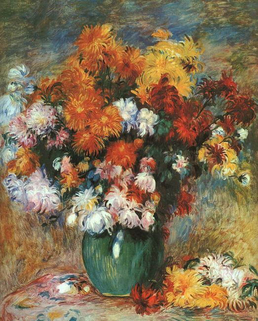Pierre Renoir Bouquet de Chrysanthemes oil painting picture